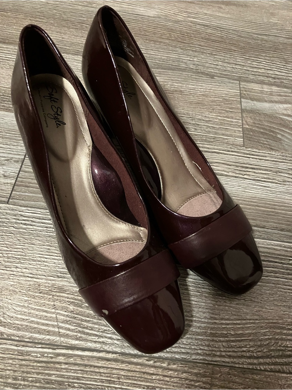 🌸 Hush Puppies Women's Patent Leather Deep Wine Pumps